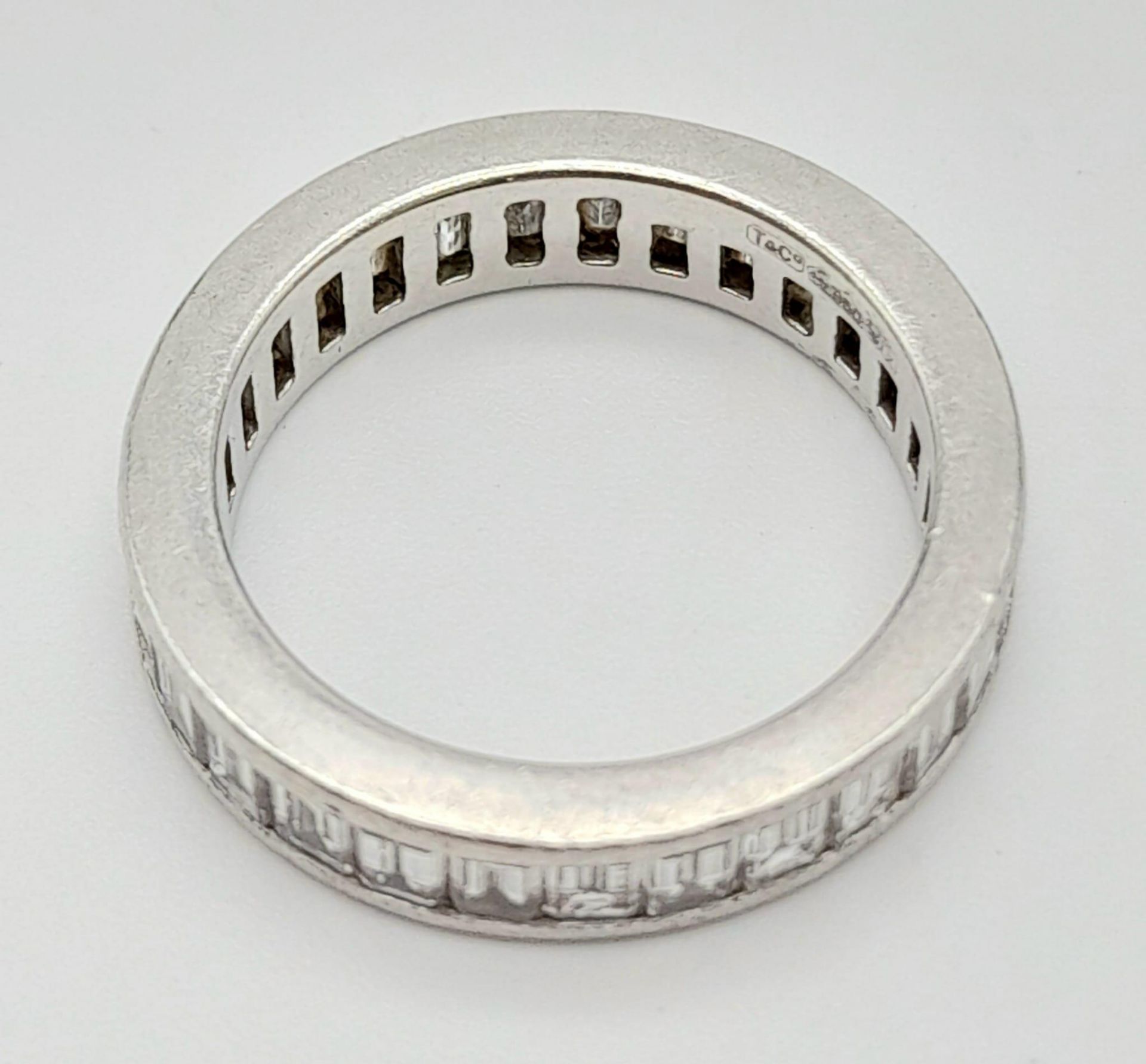 A Tiffany and Co Platinum and Diamond Full Eternity Ring. 950 platinum with full circle of high - Image 4 of 6