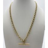 A Vintage British Heritage T-Bar 9K Gold Chain. 44cm. 24.46g. Comes in original presentation case.