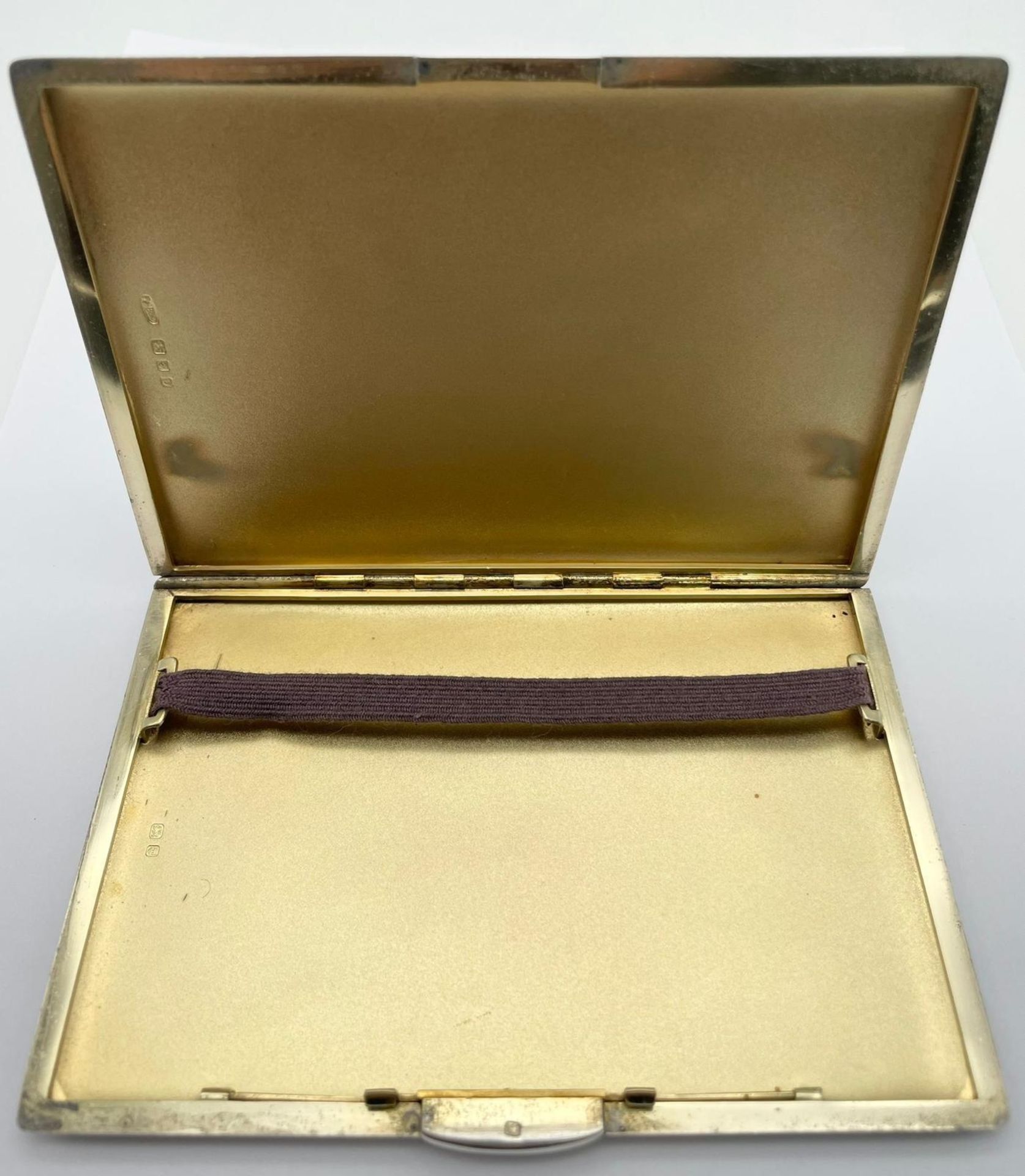 A Silver Cigarette Case. Weighs 200g. 12.5cm x 8.5cm. - Image 2 of 4