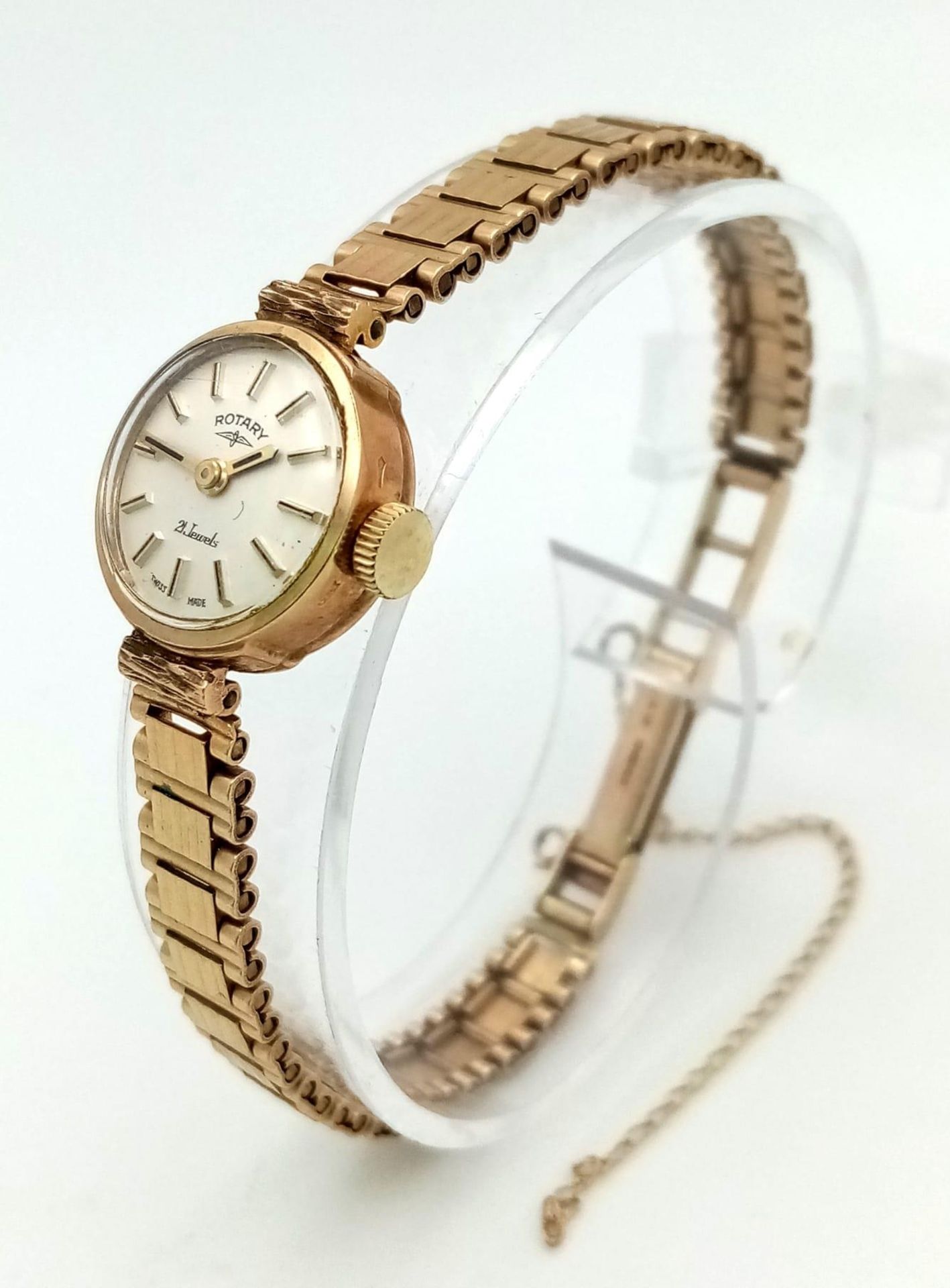 A Vintage Rotary 9K Yellow Gold Mechanical Ladies Watch. 9k gold bracelet and case - 16mm. 21 - Image 2 of 7