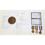 WW1 Medal Trio & Death Plaque to P.G. Tanswell who died during the 2nd Battle of Ypres.