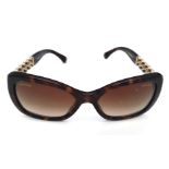 A Pair of Ladies Chanel Sunglasses with Case. Glasses are fine - case is worn. Ref: 12753