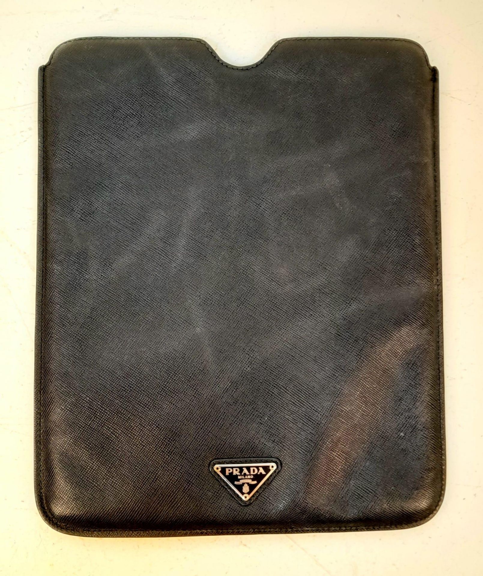 A Prada Black PVC Computer Tablet Cover - With Skull Decoration! 26cm x 21cm. Ref: 12883 - Bild 3 aus 4