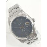A ROLEX OYSTERDATE "40" MIDSIZE UNISEX WATCH IN STAINLESS STEEL WITH UNUSUAL GREY DIAL. 34mm