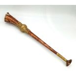 A Vintage Tibetan Copper and Brass Ornate Horn. 44cm