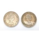 2 x 1955 Half Crown Coins. Please See photos for Condition.