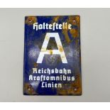 3rd Reich Special Bus/Tram Sign for a designated service for factory workers and soldiers.