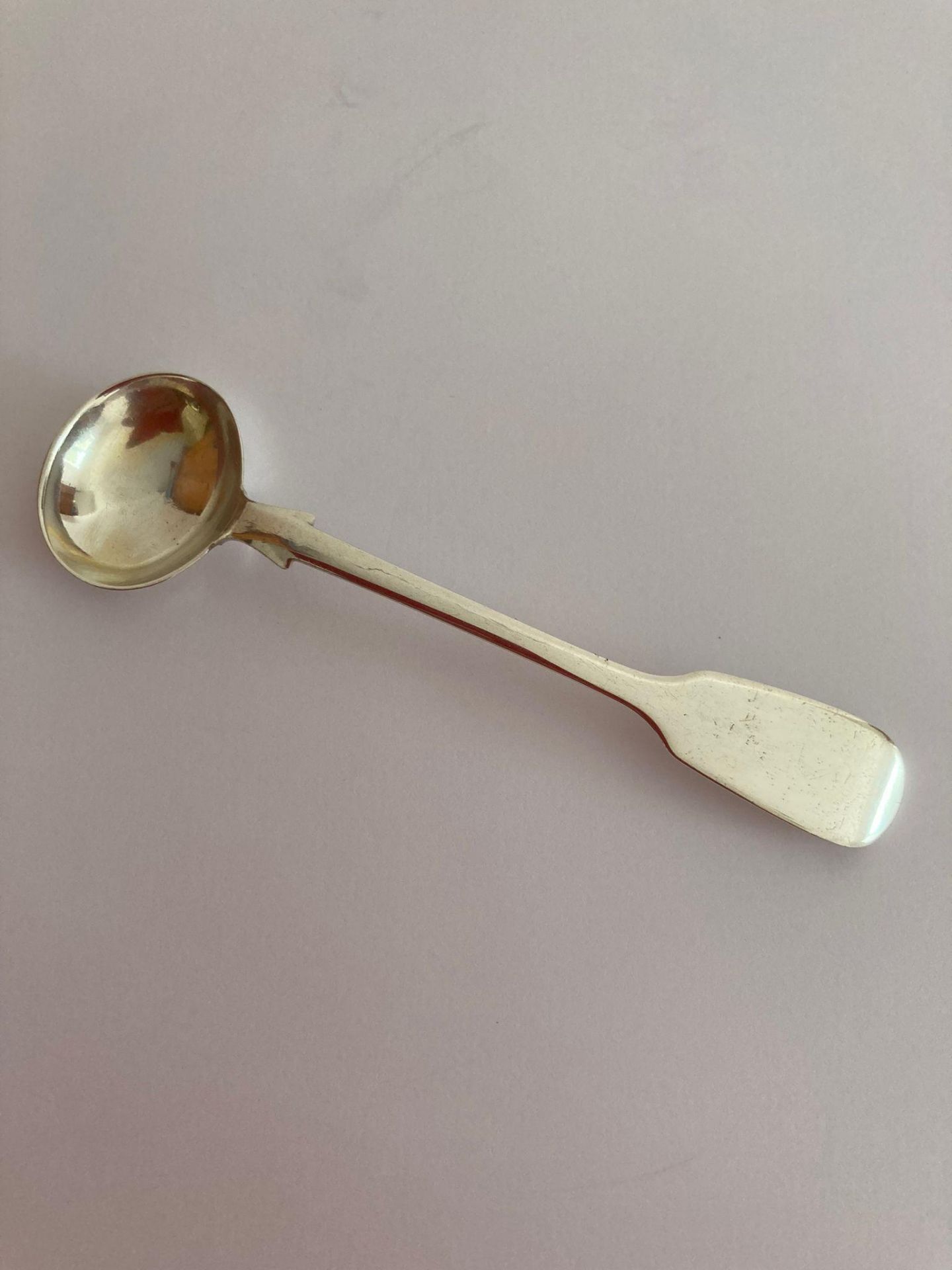 Antique SILVER CONDIMENT /MUSTARD SPOON. Having early Victorian hallmark for William Rawlings