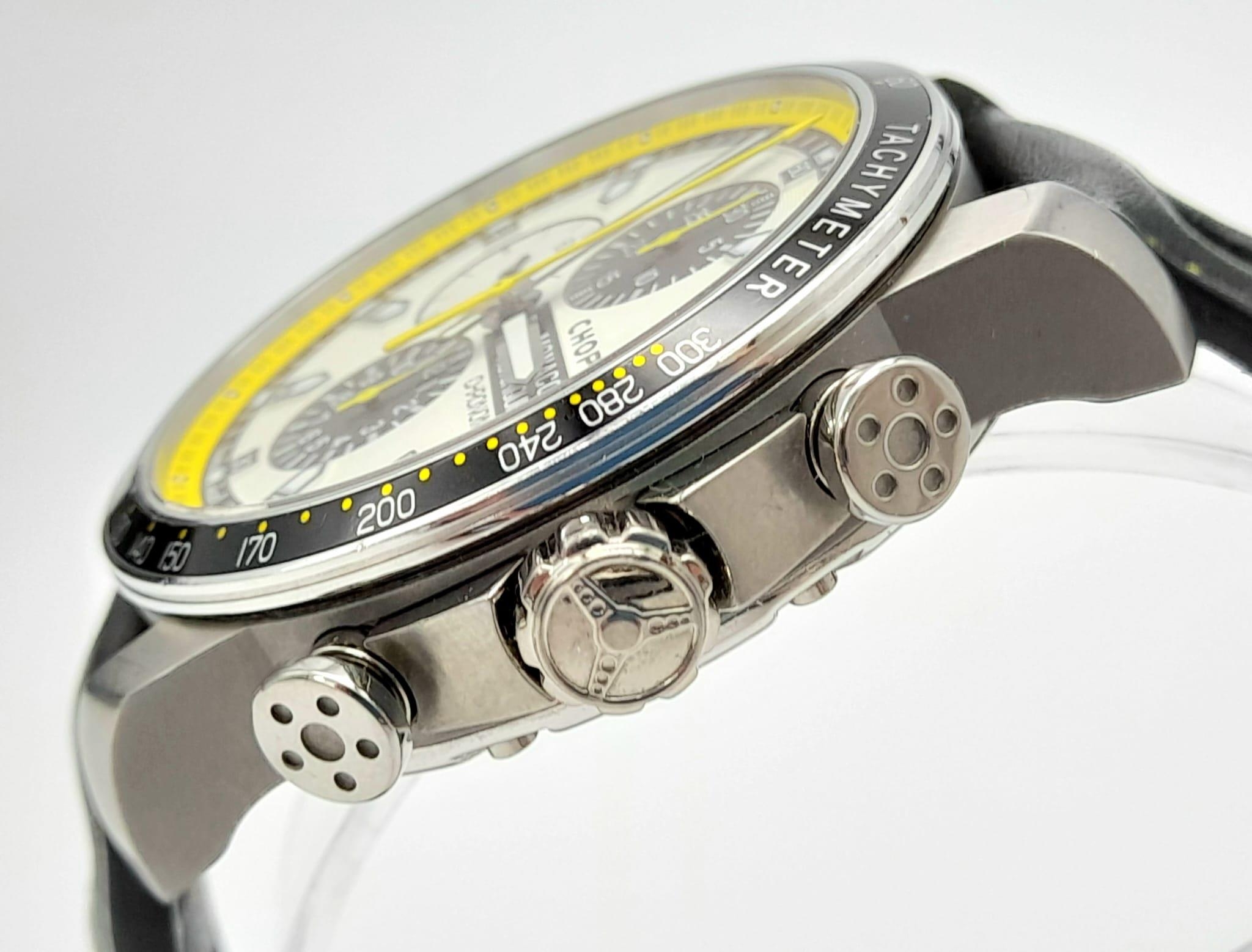 A Chopard Grand Prix de Monaco Historique Chronograph Gents Watch. Black leather strap. Titanium - Image 4 of 11