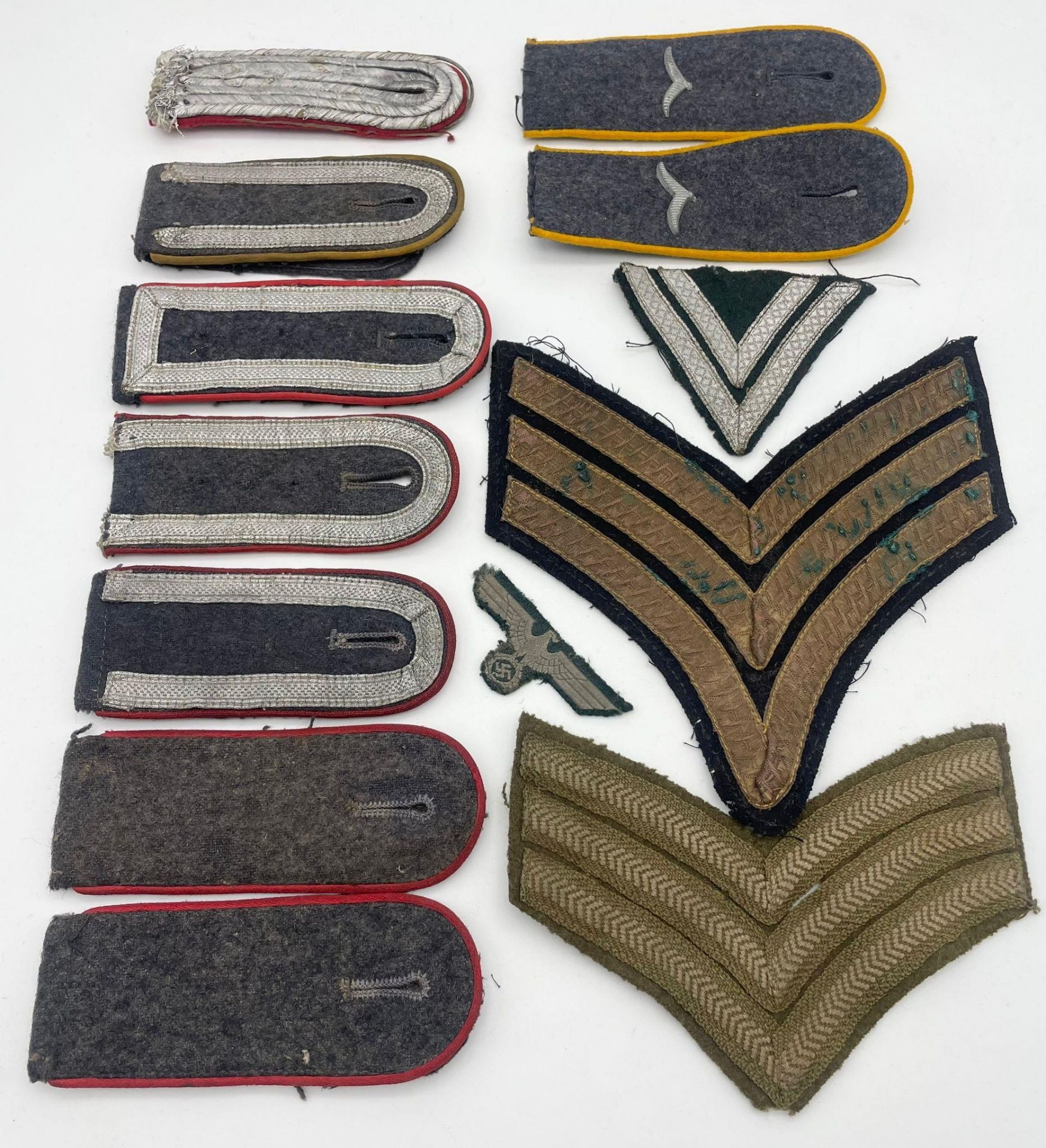 A Small Collection of German WW2 Sleeve Rank Patches and Shoulder Boards. Please see photos for