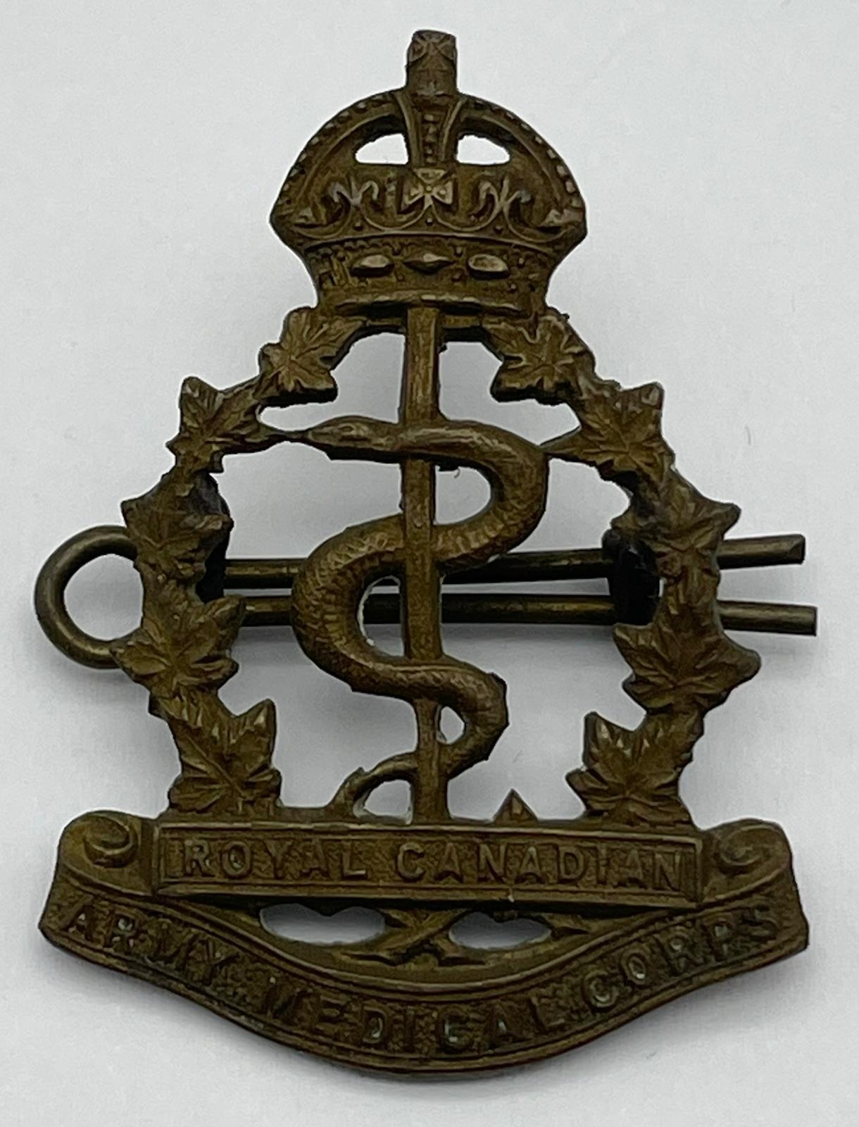 Three Military Cap Badges: WW1 City of London, Royal Canadian Army Medical Corp and the WW1 - Image 6 of 6