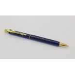 A stylish lapis lazuli writing pen in a red velvet presentation case. Excellent condition.