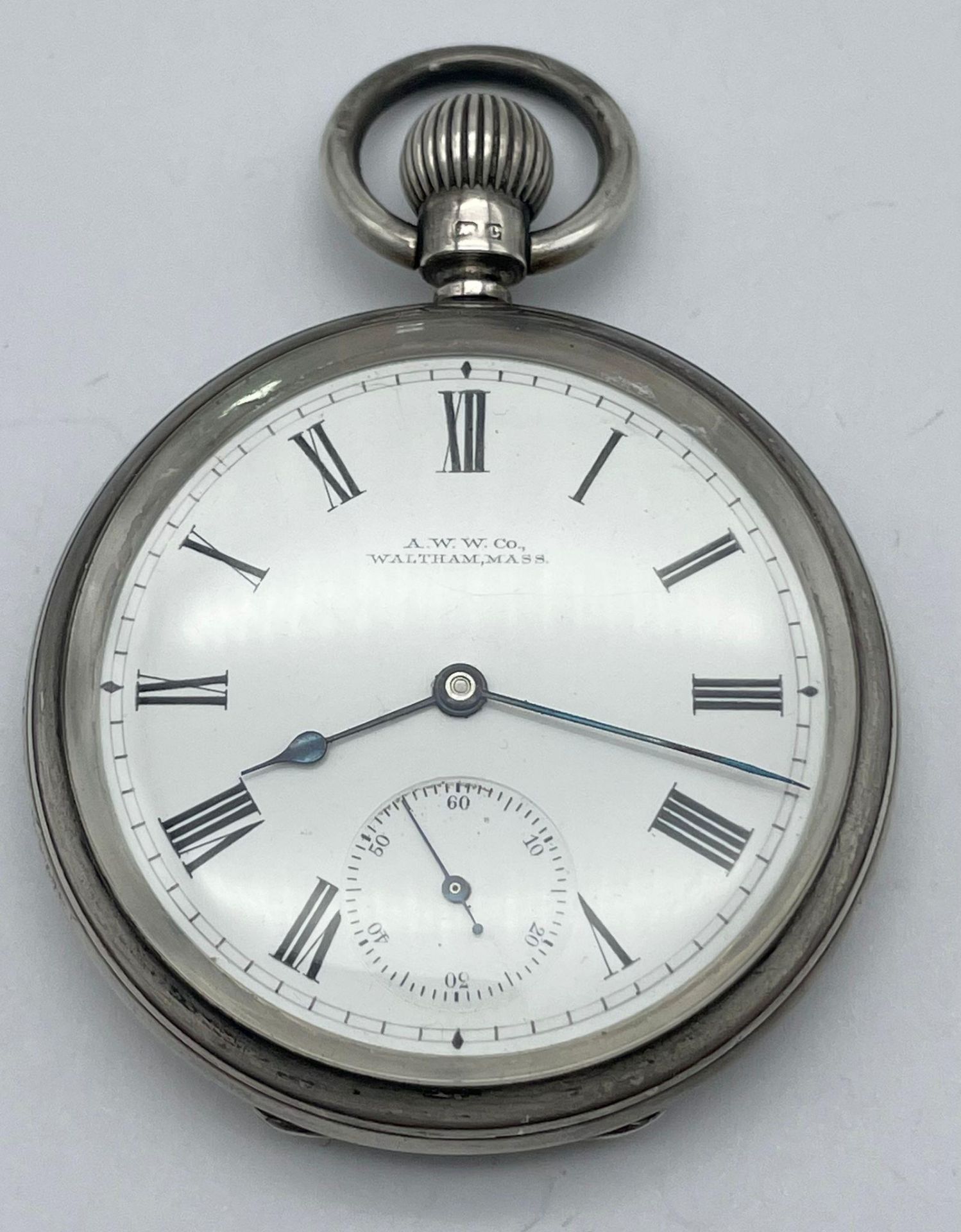 A Waltham Pocket Watch, Top winder, Hallmarked Silver in Good Condition (overwound), Plus Solid - Image 2 of 10