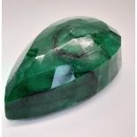 10490Ct Faceted Natural Emerald Gemstone, Pear Shape, Comes with GRS Lab Certified