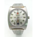 A Rare Vintage Rado 990 Automatic Gents Watch. Stainless steel strap and case - 35mm. Silver tone