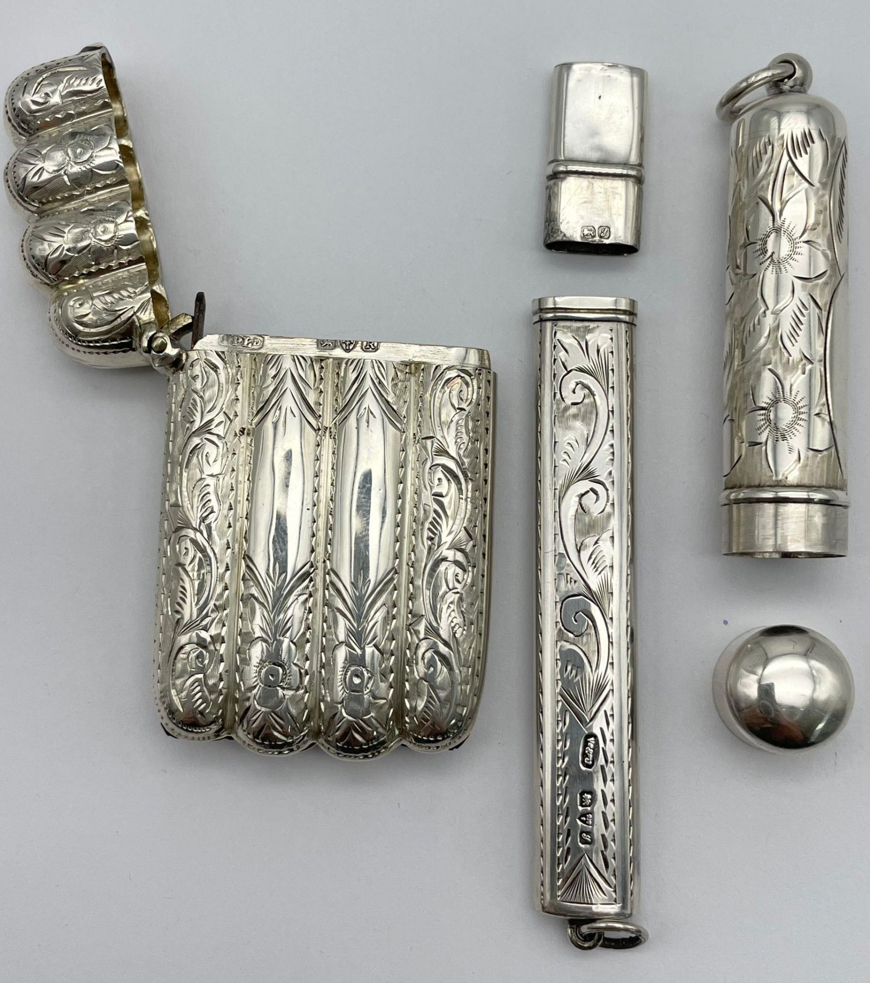 A Silver Selection to Include, A Silver Pencil Holder with Original Pencil, A Silver Cheroot and - Image 2 of 9