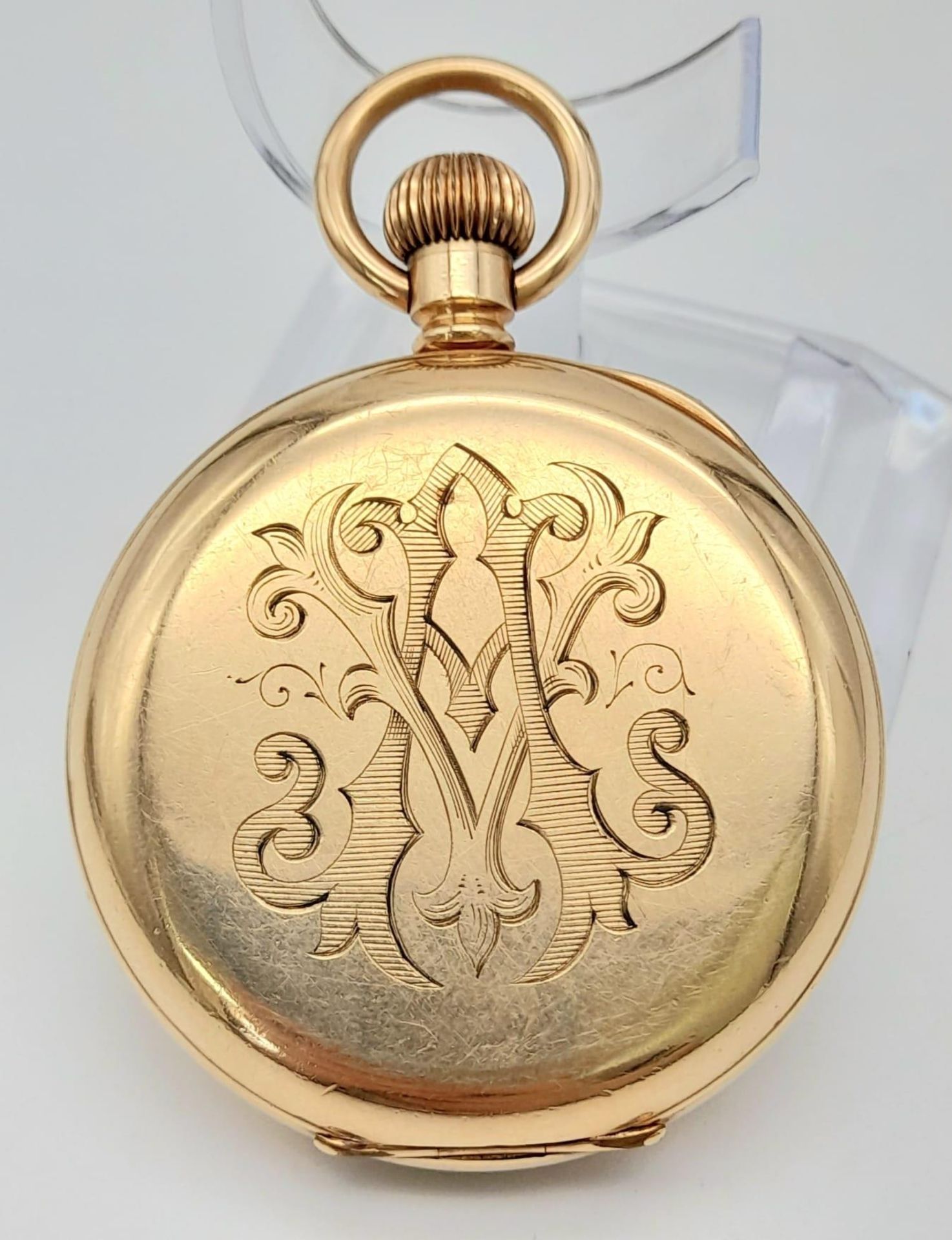 A Vintage Possibly Antique Gold Plated USA Waltham Traveller Pocket Watch. White dial with second - Image 2 of 6