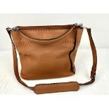 A Fendi Brown Leather Anna Shoulder Bag. Choice of central handle or shoulder strap. Soft brown