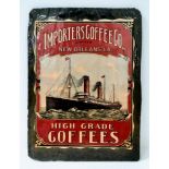 A Vintage Importers Coffee Co. Tin Sign. Great For Kitchen Décor. H21cm x W15cm