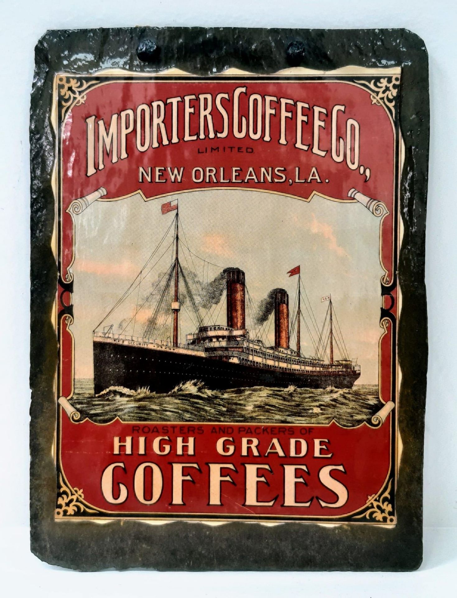 A Vintage Importers Coffee Co. Tin Sign. Great For Kitchen Décor. H21cm x W15cm