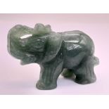 A Green Jade Elephant Figurine. 5cm x 4cm