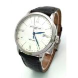 A Baume and Mercier Automatic Gents Watch. Original leather strap. Stainless steel case with