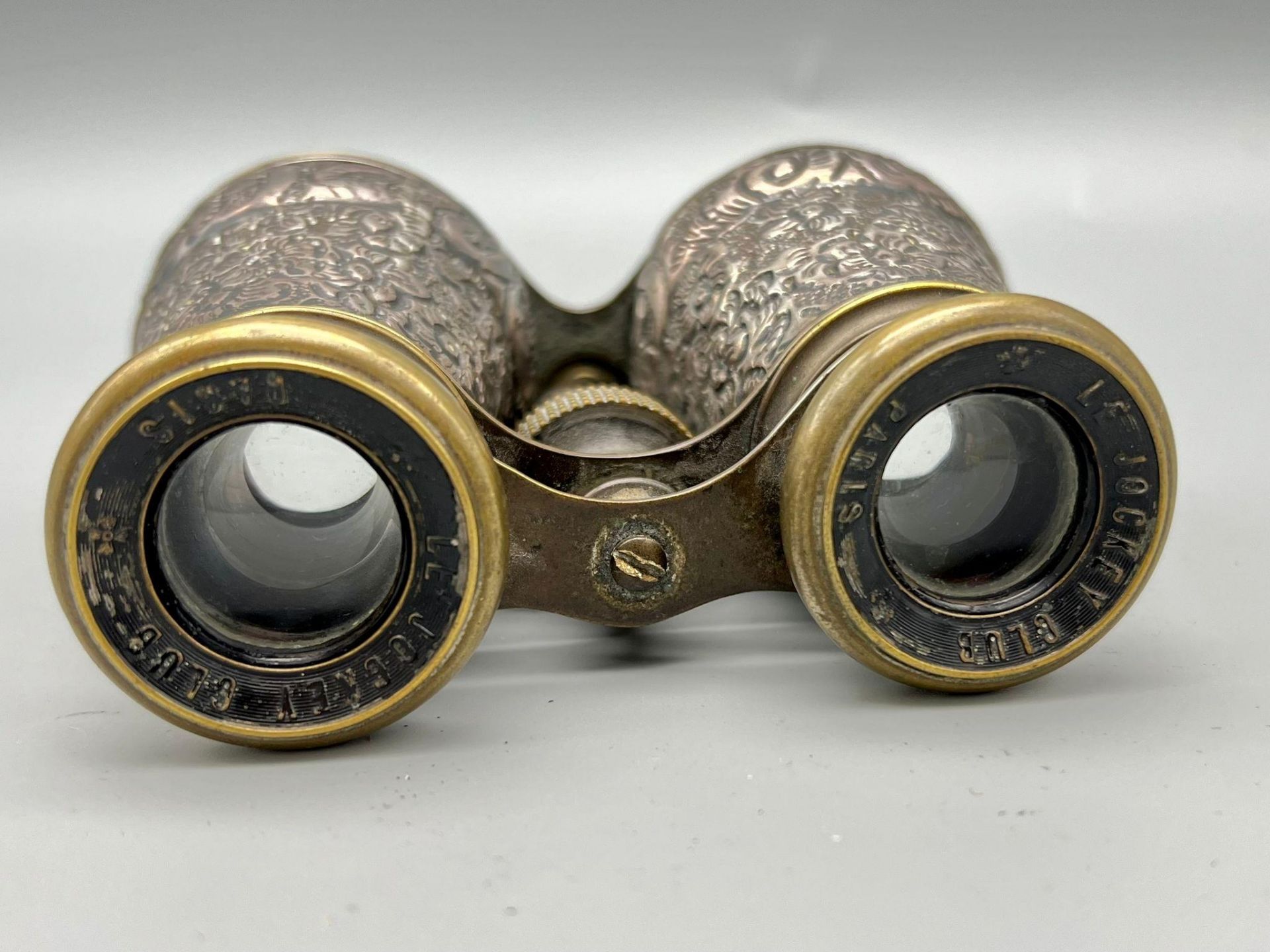 A Pair of Antique Victorian Silver Opera/Racing Glasses. Markings of Le Jockey Club Paris. - Image 3 of 4