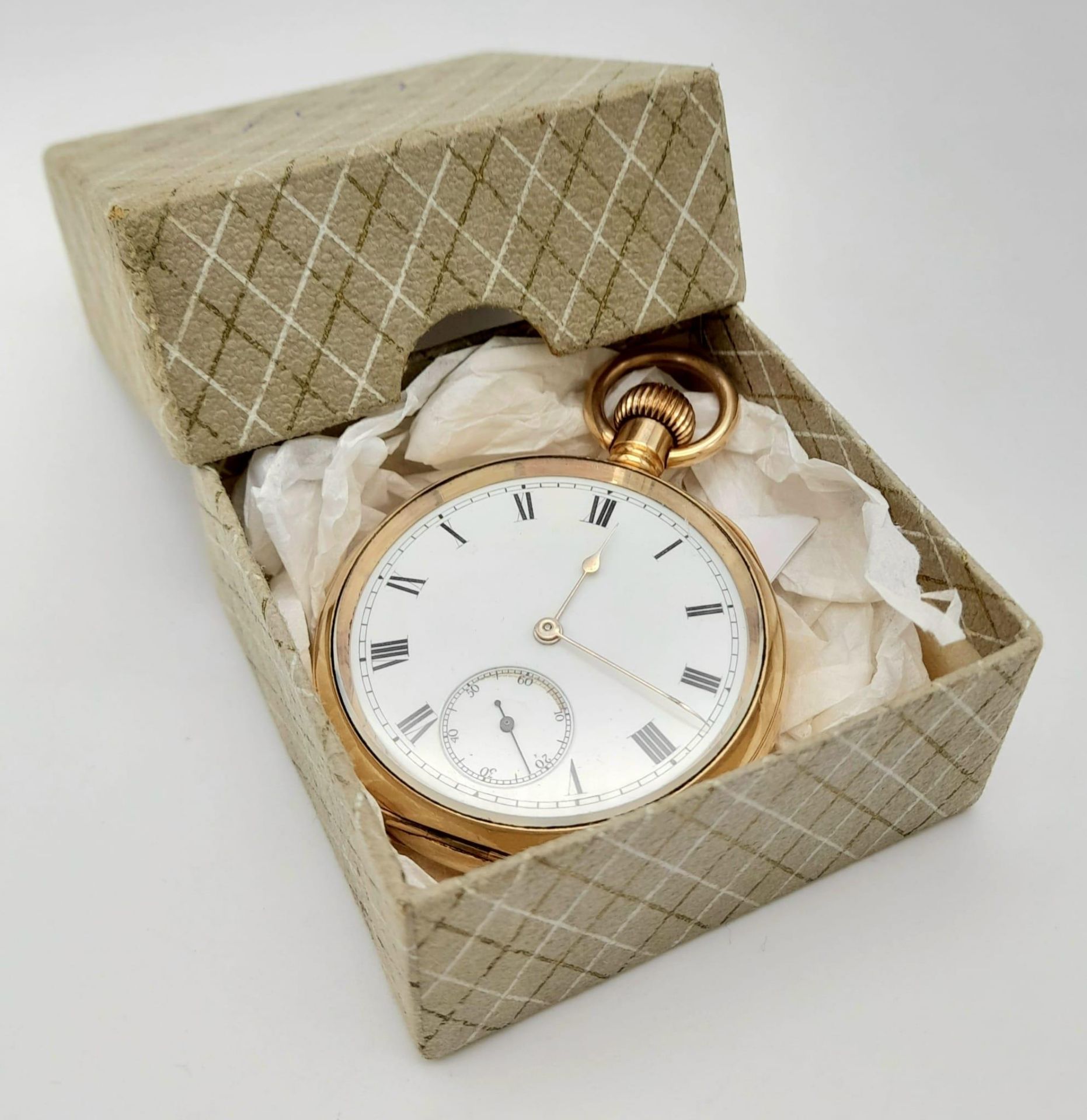 A Vintage Possibly Antique Gold Plated USA Waltham Traveller Pocket Watch. White dial with second - Image 6 of 6