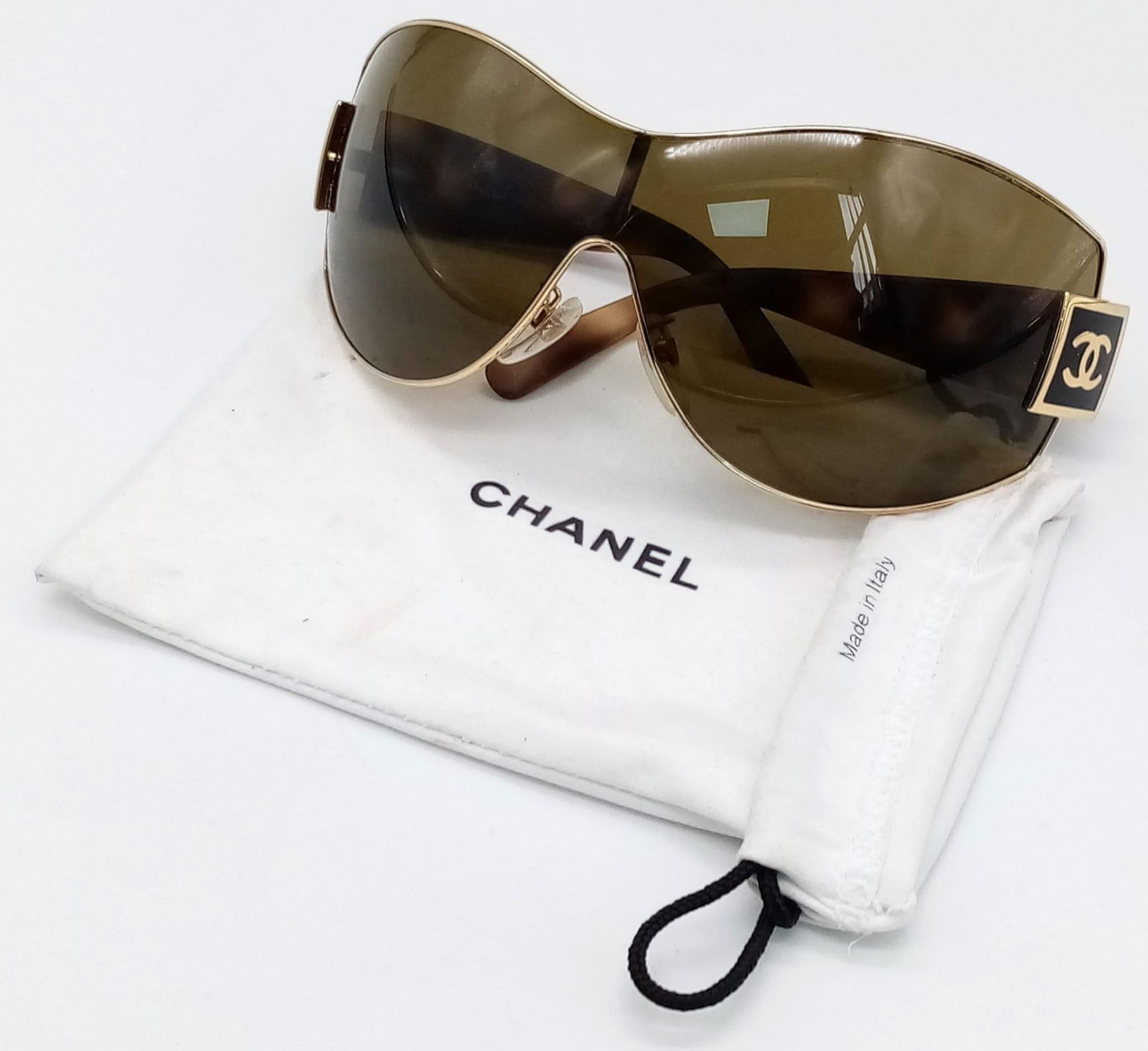 A Pair of Ladies Chanel Sunglasses with Chanel Pouch. Ref: 12750