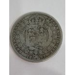 VICTORIAN SILVER HALF CROWN 1887 in fair/fine condition.