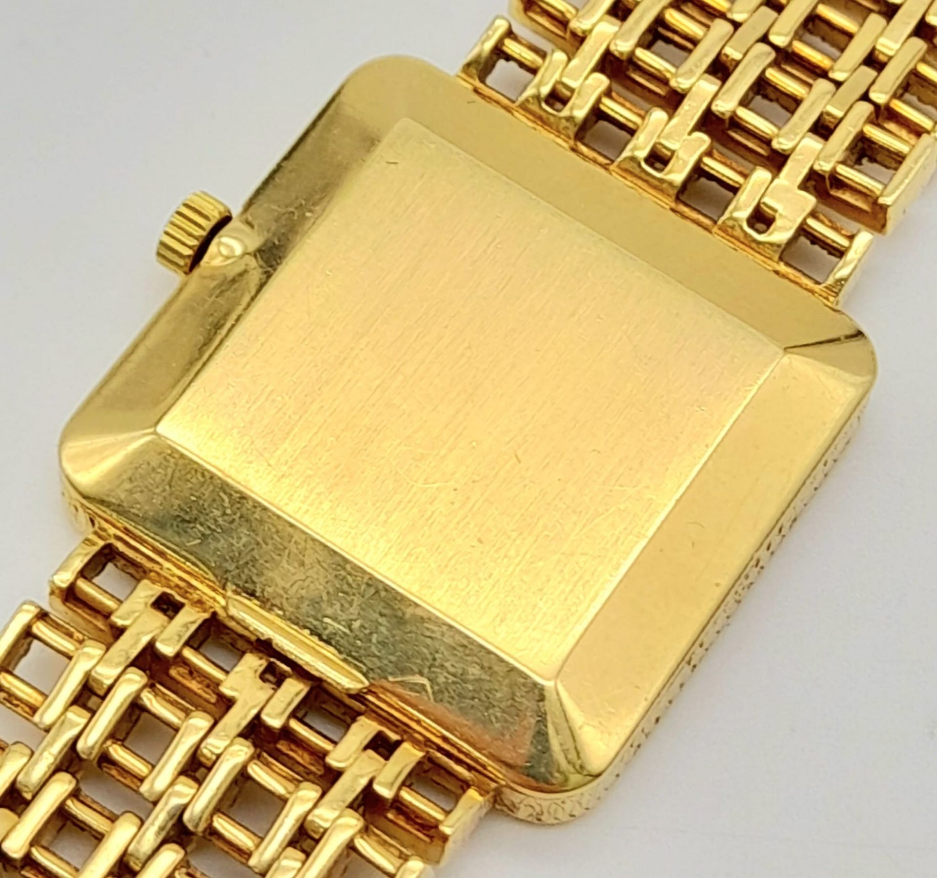 A Vintage 18K Gold Patek Phillipe Art Deco Style Dress Watch. 18K gold bracelet and case - 25mm. - Bild 3 aus 7