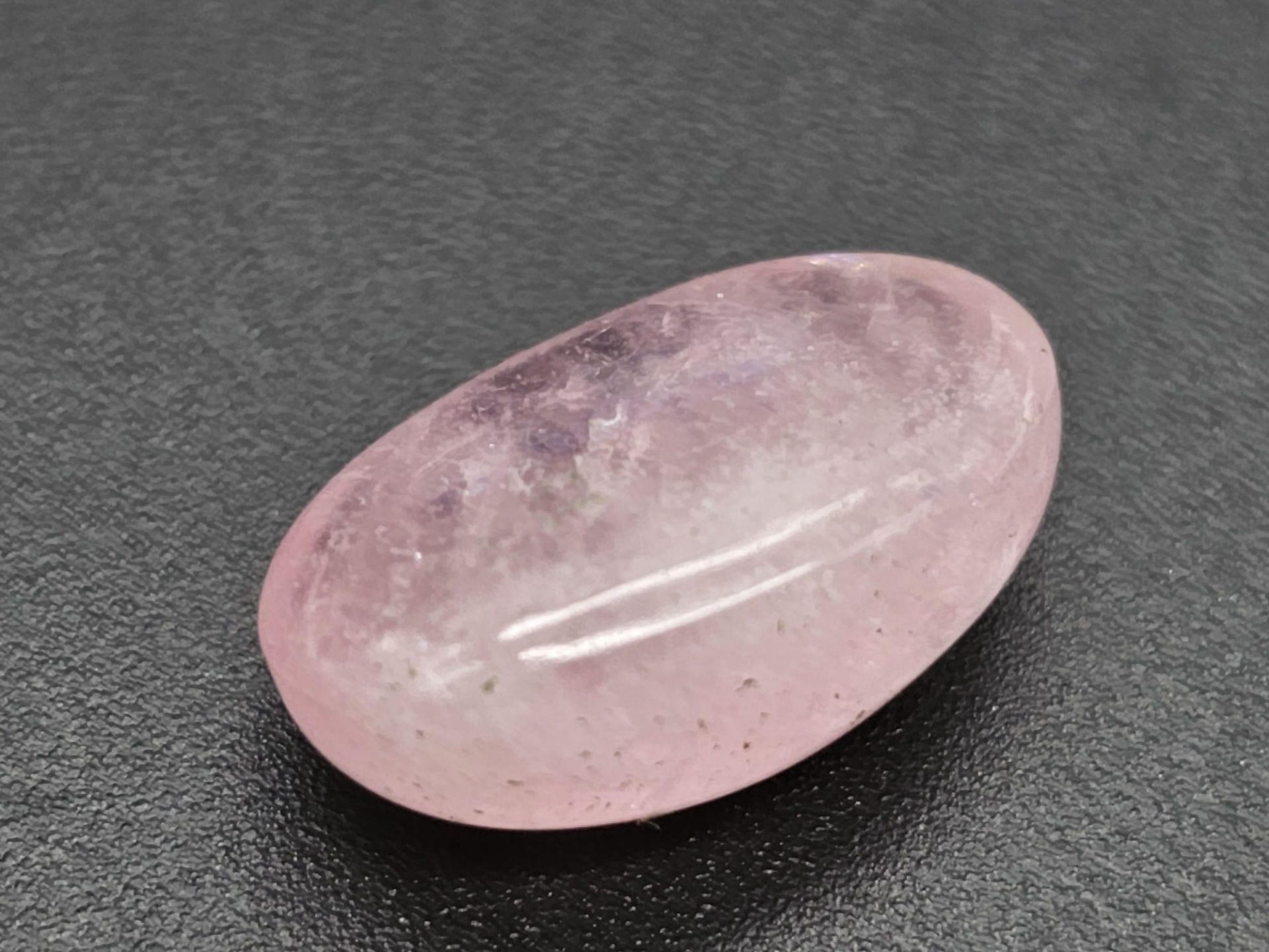 13.95Ct Cabochon, Natural Rare Morganite, Oval Shape, GLI Certified. - Image 3 of 6