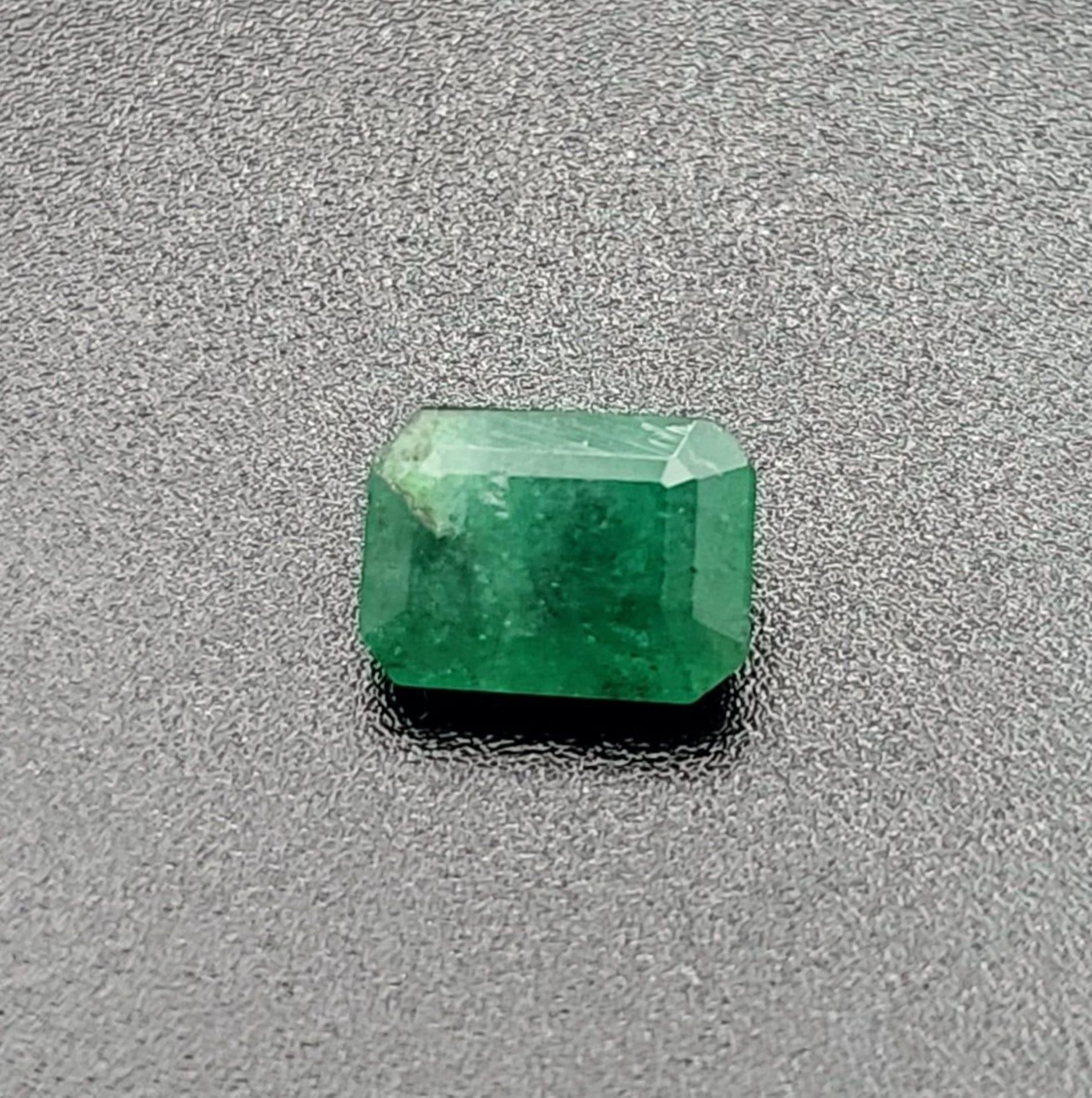 A 1.51ct Zambian Emerald Gemstone. GFCO Swiss Origin Certification Included.