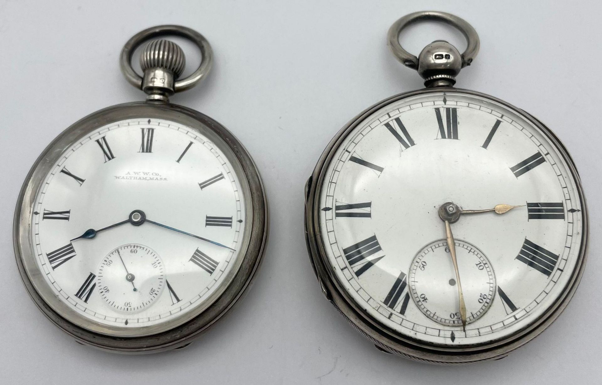 A Waltham Pocket Watch, Top winder, Hallmarked Silver in Good Condition (overwound), Plus Solid