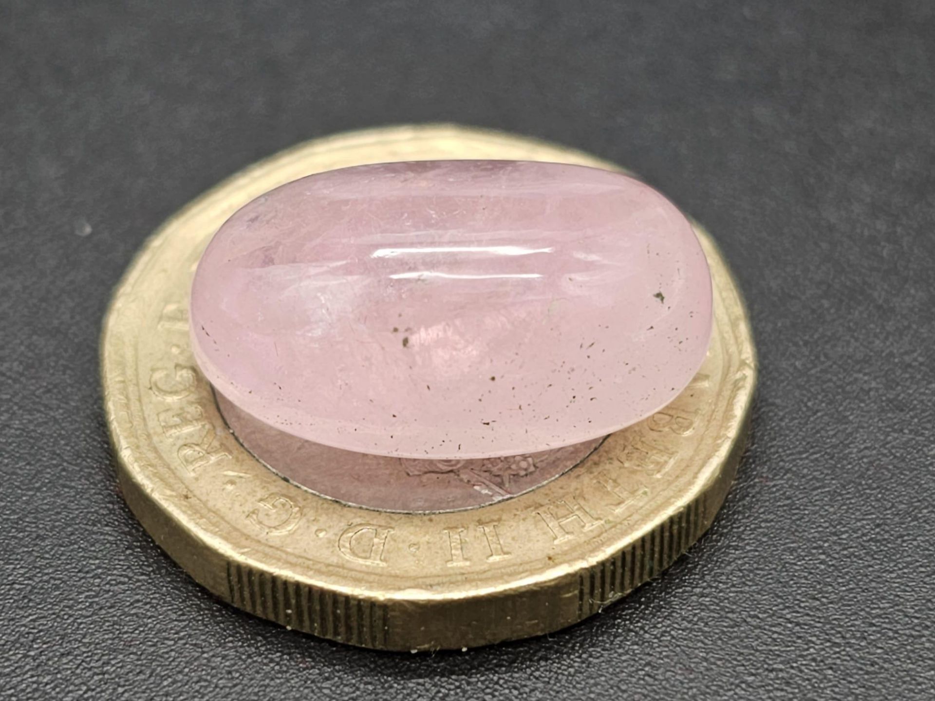 13.95Ct Cabochon, Natural Rare Morganite, Oval Shape, GLI Certified. - Image 5 of 6