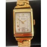 Gentlemans Vintage ROAMER GOLD FILLED WRISTWATCH model 7878. Having square face and expandable