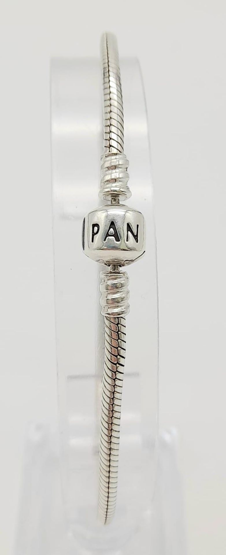 PANDORA STERLING SILVER MOMENTS BRACELET, WEIGHT 17G - Image 2 of 4