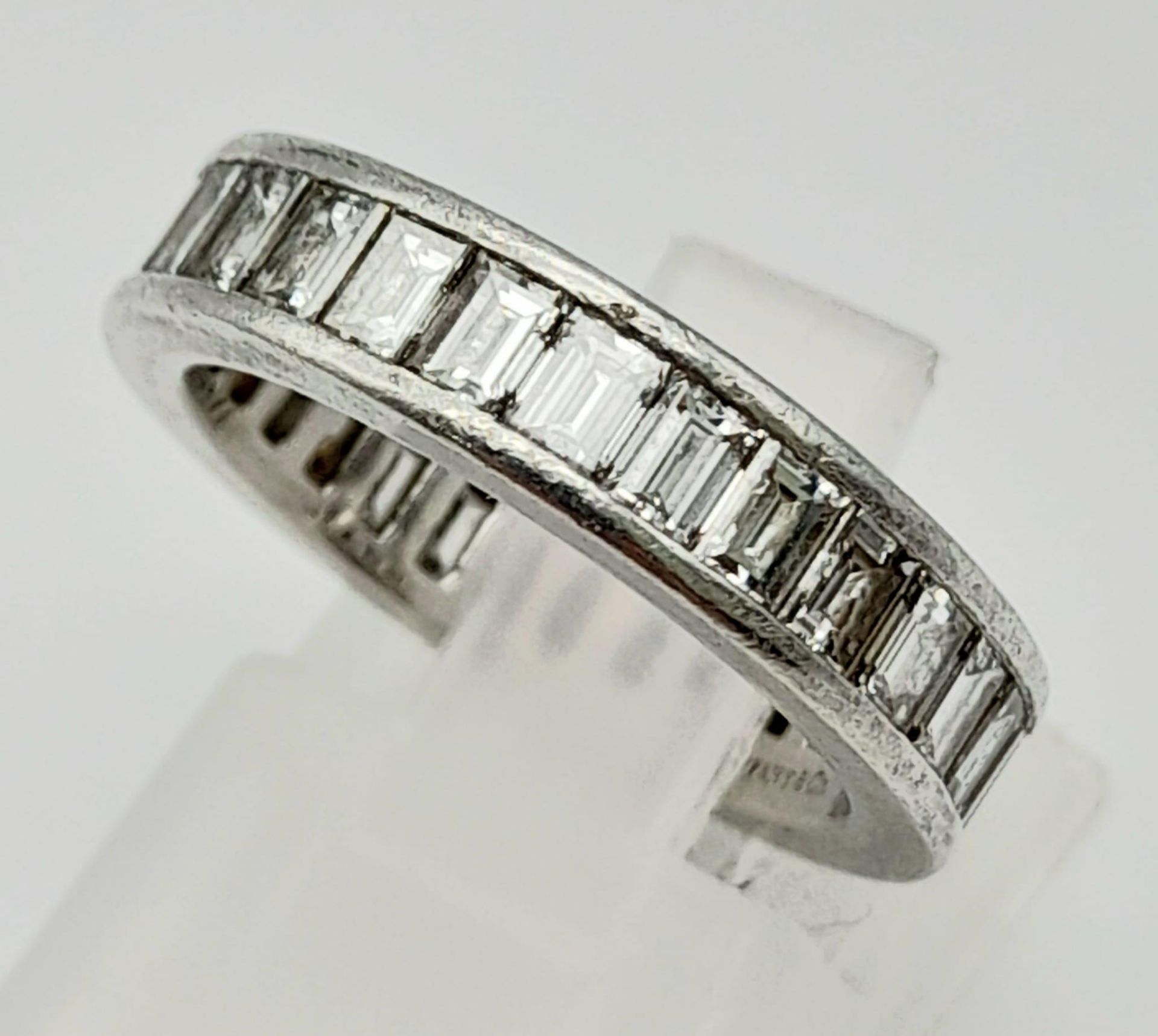 A Tiffany and Co Platinum and Diamond Full Eternity Ring. 950 platinum with full circle of high - Image 3 of 6