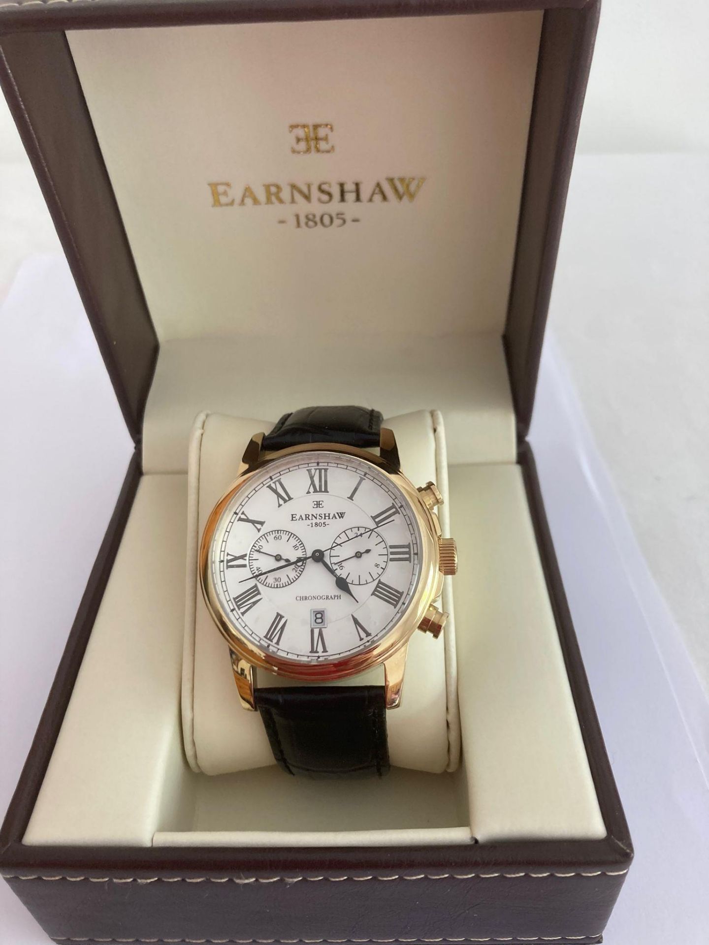 Gentleman's EARNSHAW QUARTZ CHRONOGRAPH Model WB120587. Finished in Gold Tone with multi dials. - Image 8 of 8