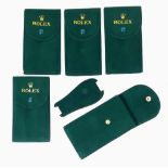 Five ROLEX velvet cases with inserts. Perfect for traveling or servicing your precious watch