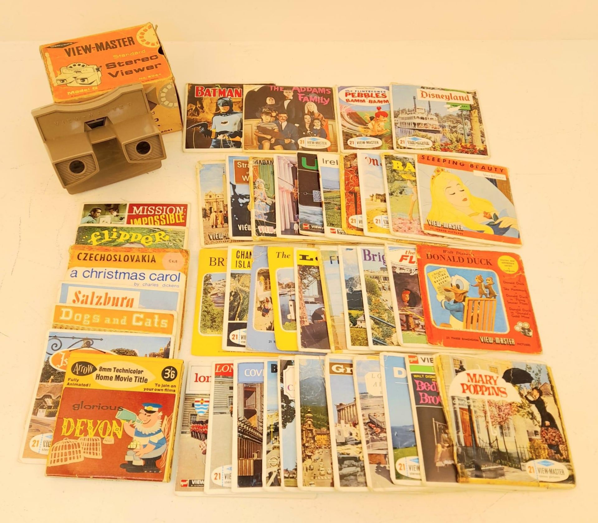 An Original Vintage View-Master (Model G) with over Thirty Reels Including Batman and The Adams