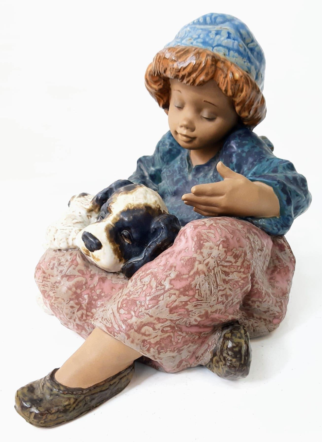 A Vintage Rare Lladro: Let's Rest Ceramic Figure. Hand made in Spain - 1989. 36 x 24cm. In good - Image 2 of 7