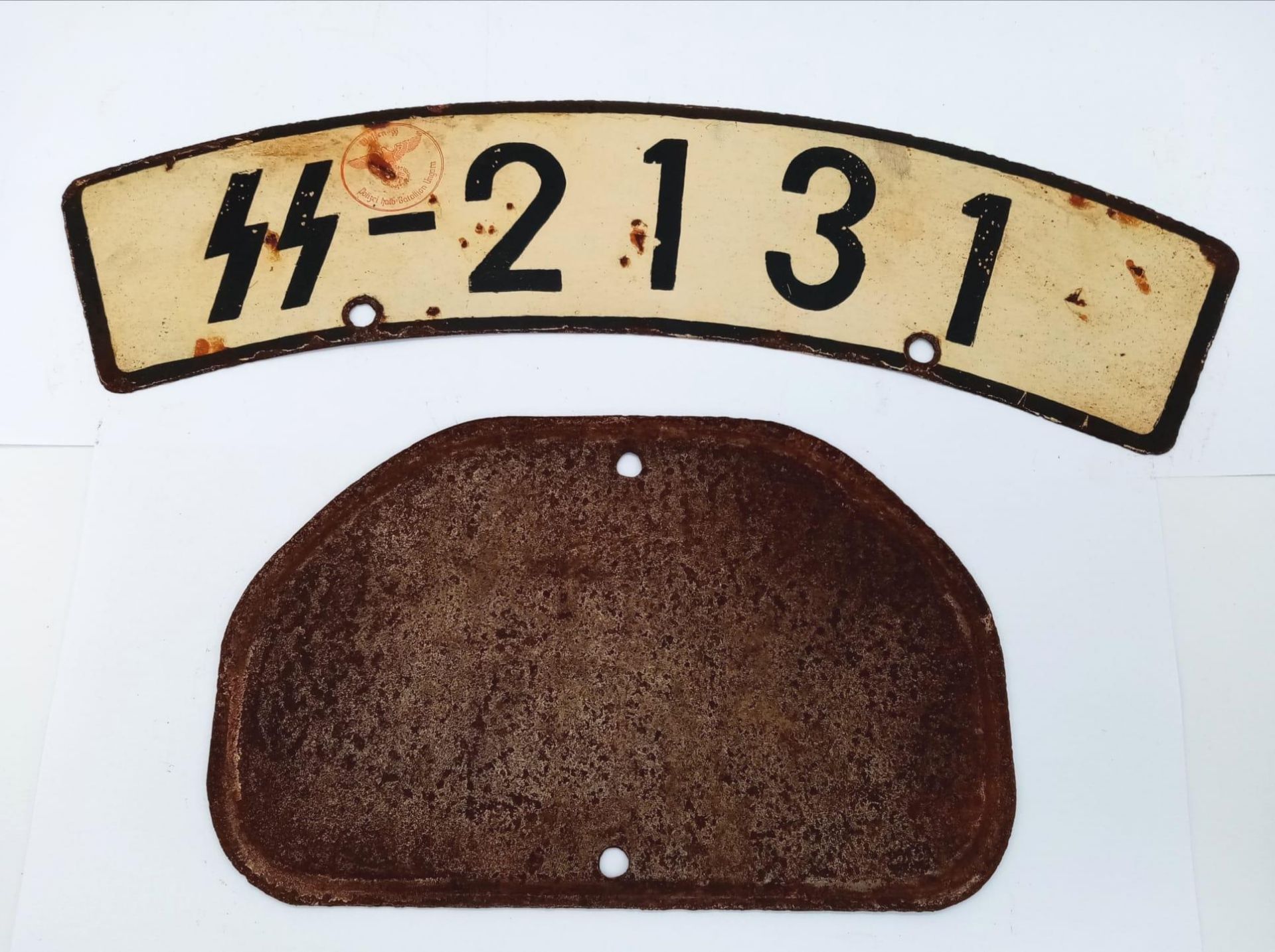 3rd Reich Waffen SS Number Plates from a motorcycle - Bild 2 aus 4