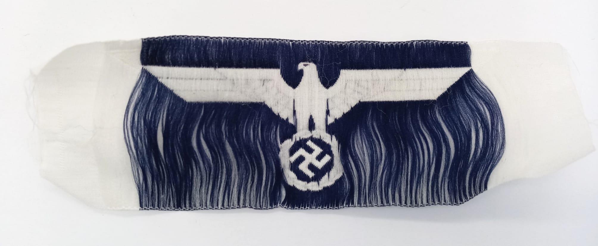 WW2 German Kriegsmarine Enlisted Mans/Nco’s Tropical White Breast Eagle. Un-Issued. - Image 2 of 2