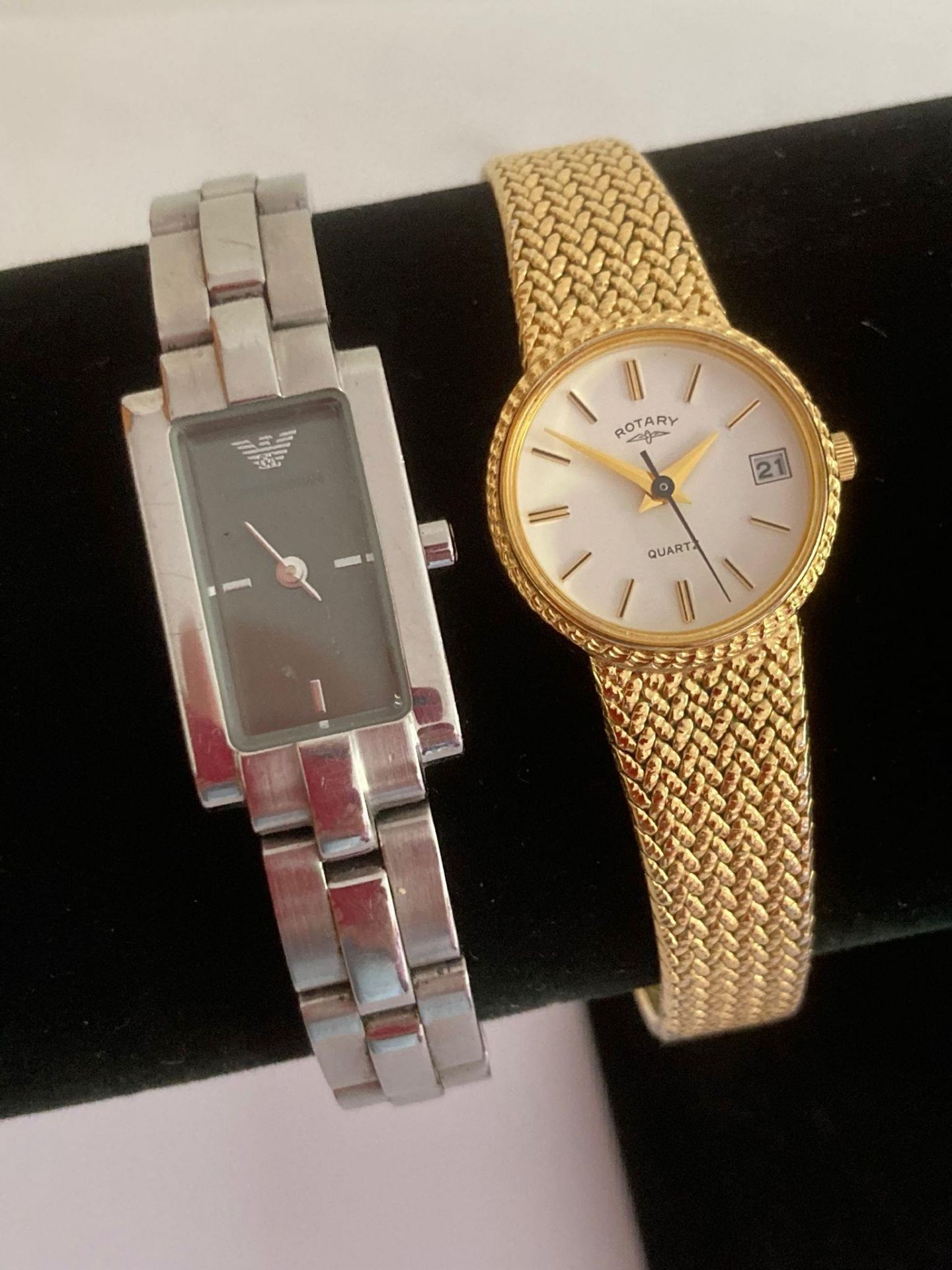 2 x ladies quality Quartz Wristwatches to include an ARMANI AR 5432 in Silver Tone Together with a