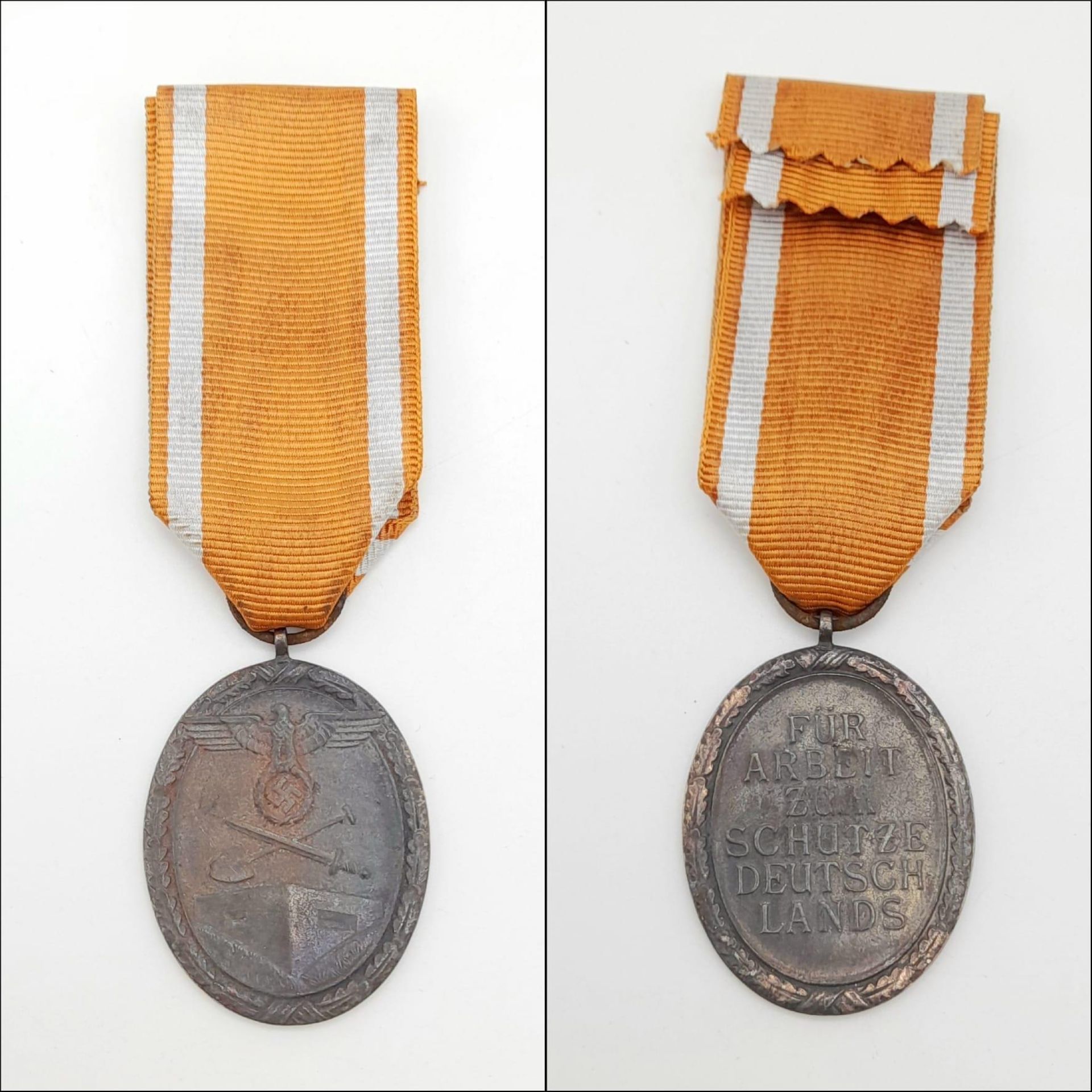 WW2 German West Wall Medal. Awarded to those who had built or served on the Siegfried Line.