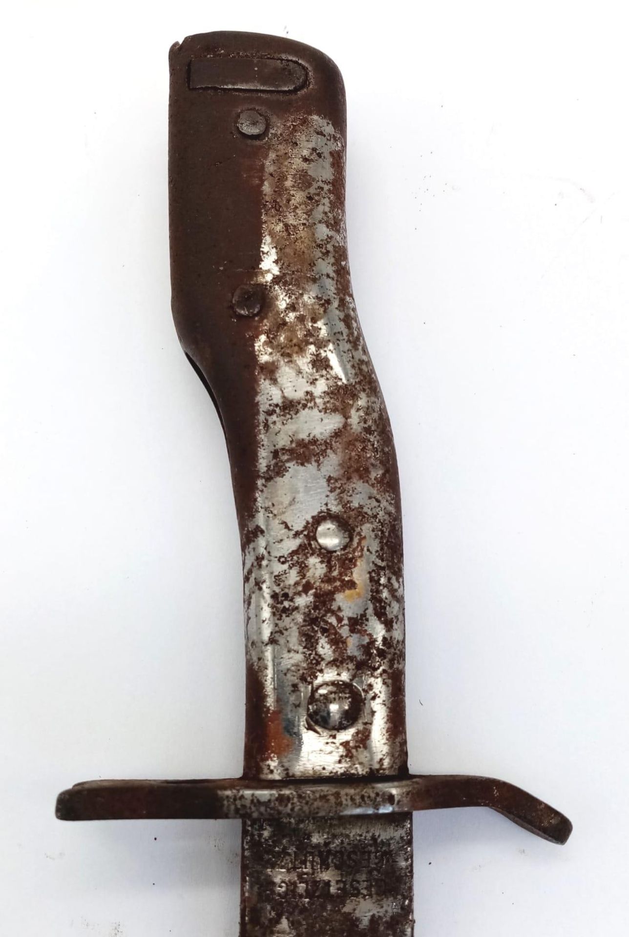 WW1 German Crank Handle Bayonet. Marked: Ges Etz Ligh Geschutzt - Image 5 of 5
