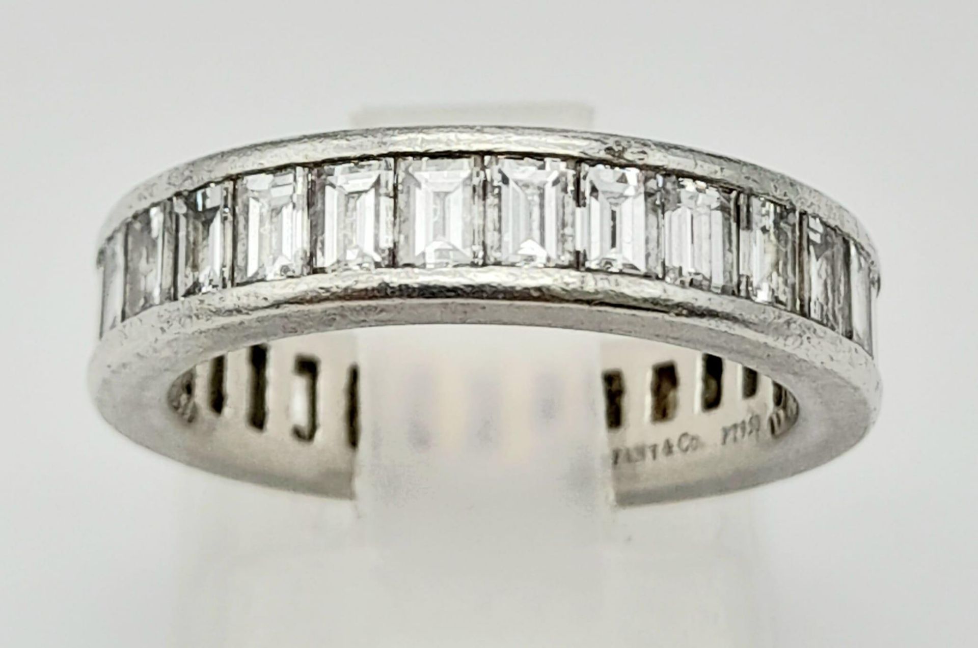 A Tiffany and Co Platinum and Diamond Full Eternity Ring. 950 platinum with full circle of high