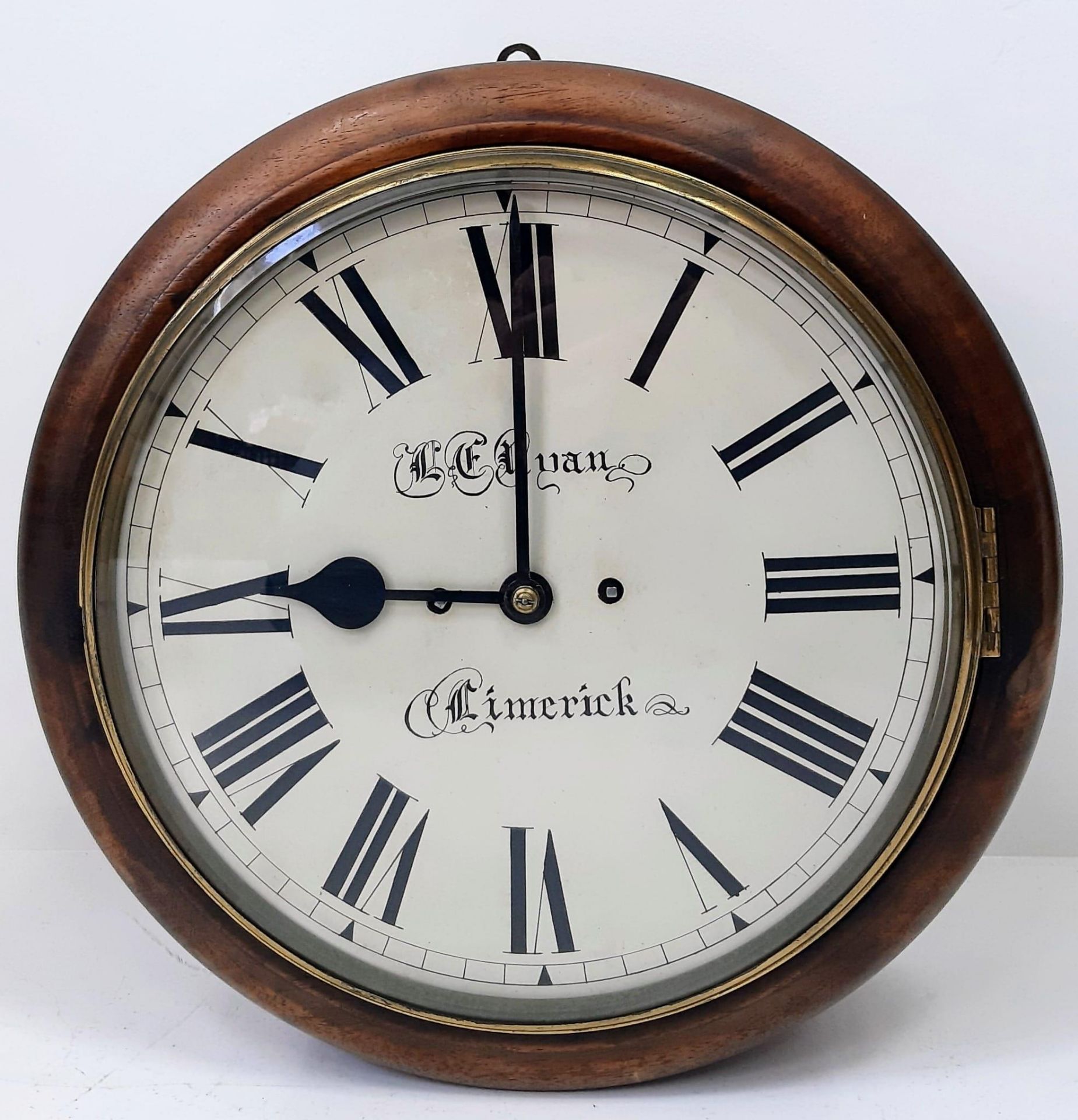 An Antique (Circa 1900) Mahogany Cased Twin Fusee Striking Dial Wall-Clock. This English made ( - Image 2 of 21