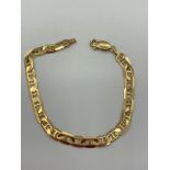 9 carat GOLD FANCY LINK BRACELET. Fully hallmarked. 6.15 grams. 18.5 cm.